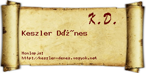 Keszler Dénes névjegykártya